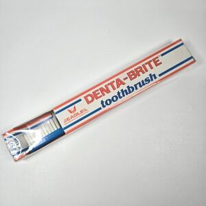 Vintage NOS Denta-Brite Toothbrush Blue Adult Medium TOPS E.H.R‎ Corp